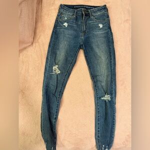 Articles Of Society Distressed Dark Blue Skinny Jeans